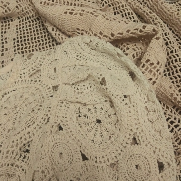 Zara crocheted textured weave balloon sleeves top - Picture 6 of 7